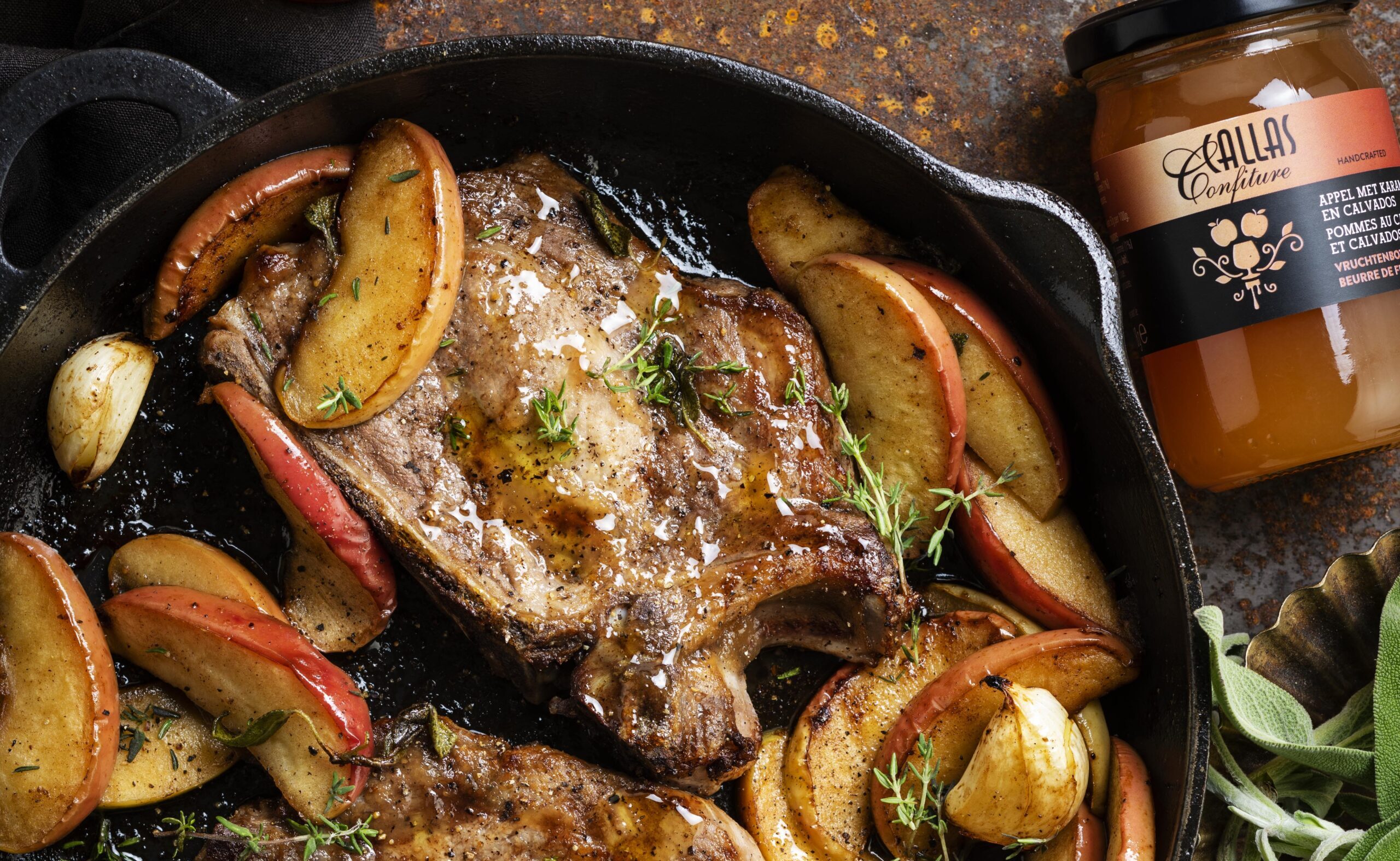APPLE CARAMEL CALVADOS PORK CHOP